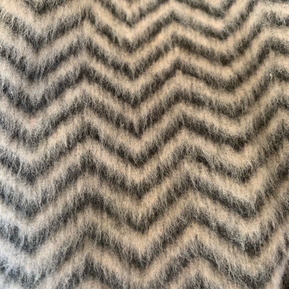 Grey Chevron Coffeeshop Belted Womens Wrap Coat XL - Picture 6 of 9